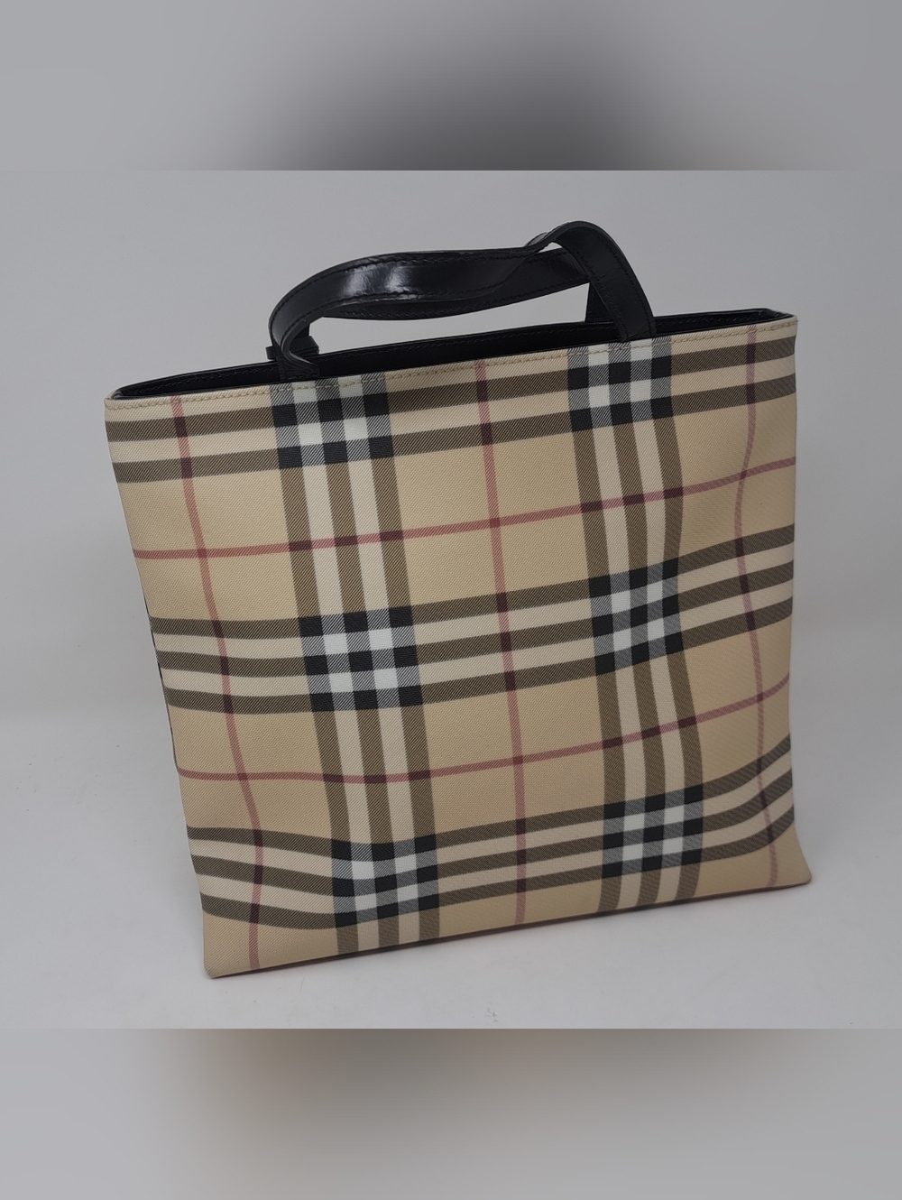 NEW Burberry London Tote Bag Nova Check Vintage Y2K Italy PVC Size Medium